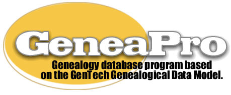 GeneaPro - Genealogy database program based on the GenTech Genealogical Data Model.